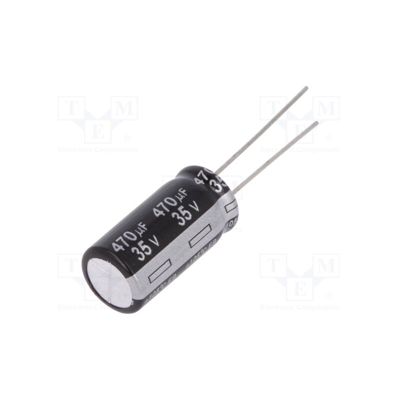 10 pcs : EEUEB1V471 - Capacitor: electrolytic, THT, 470uF, 35VDC, Ø10x20mm, Pitch: 5mm