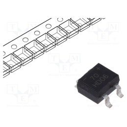 10 pcs : HD06-T - Bridge rectifier: single-phase, 600V, If: 0.8A, Ifsm: 30A, MiniDIP