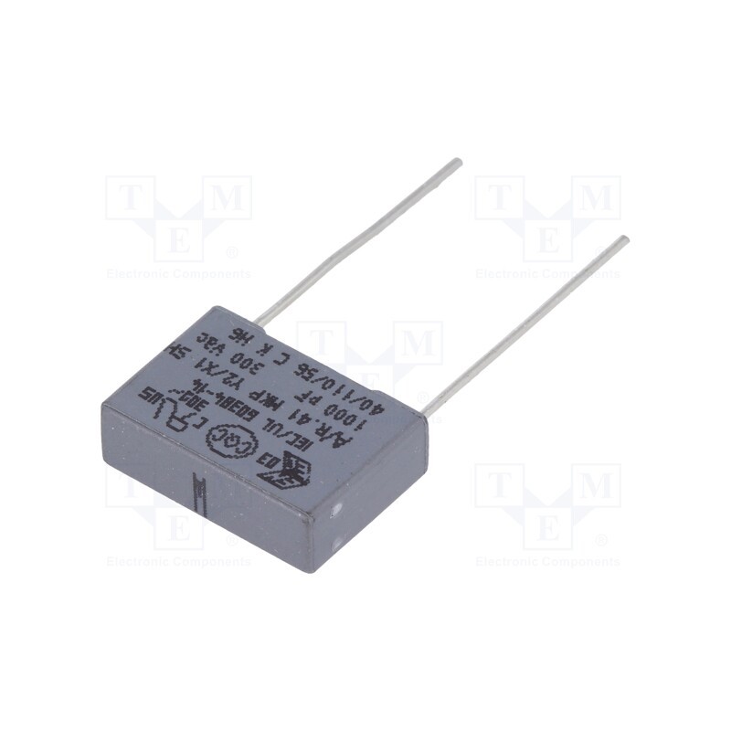 10 pcs : R413F1100DQ00M - Capacitor: polypropylene, 1nF, 13x4x9mm, THT, ±20%, 10mm, -40÷110°C