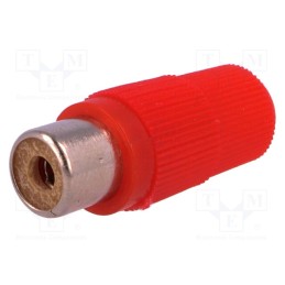20 pcs : CC-102 - Plug, RCA, female, straight, soldering, red, for cable