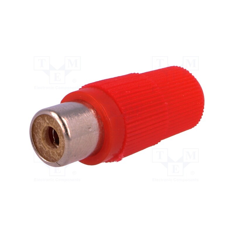 20 pcs : CC-102 - Plug, RCA, female, straight, soldering, red, for cable