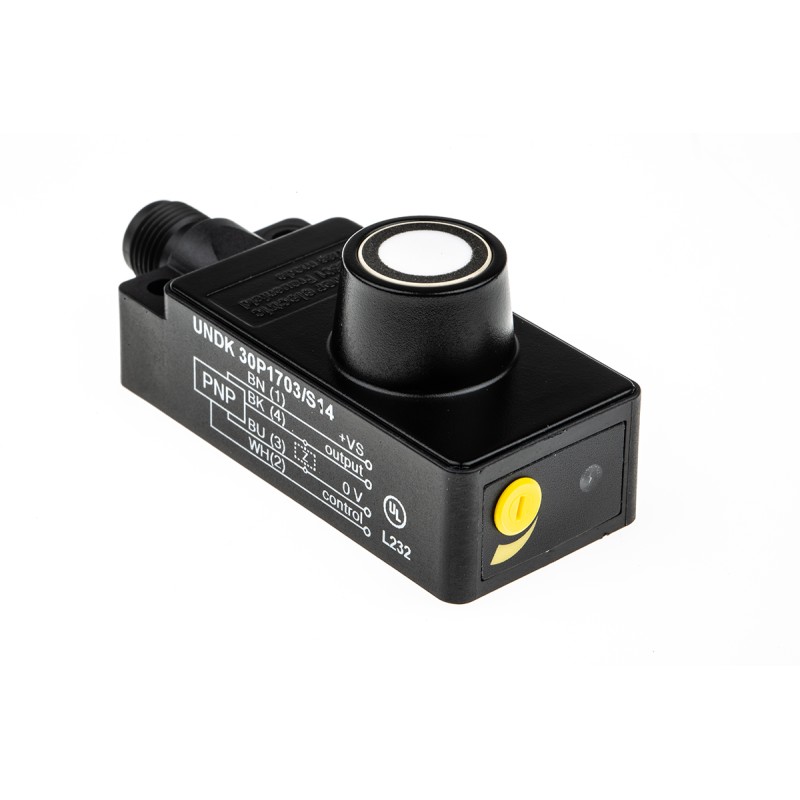 1 pcs - Baumer Ultrasonic Block-Style Proximity Sensor, 100 - 1000 mm Detection, PNP Output, 12 - 30 V dc, IP67
