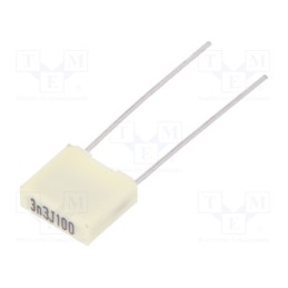 50 pcs : R82EC1330Z350J - Capacitor: polyester, 3.3nF, 63VAC, 100VDC, 5mm, ±5%, 7.2x2.5x6.5mm