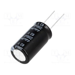 10 pcs : PF1J222MNN1832JR - Capacitor: electrolytic, THT, 2200uF, 63VDC, Ø18x32mm, Pitch: 7.5mm