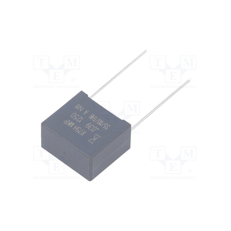 10 pcs : R75RI239050H3J - Capacitor: polypropylene, 39nF, 18x10x16mm, THT, ±5%, 15mm, 1250VDC