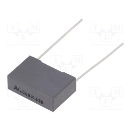 10 pcs : R60PI26805030K - Capacitor: polyester, 68nF, 220VAC, 630VDC, 15mm, ±10%, 18x6x12mm