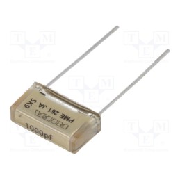 10 pcs : PME261JA4100KR19T0 - Capacitor: paper, 1nF, 500VAC, 10.2mm, ±10%, THT, PME261, 1000VDC