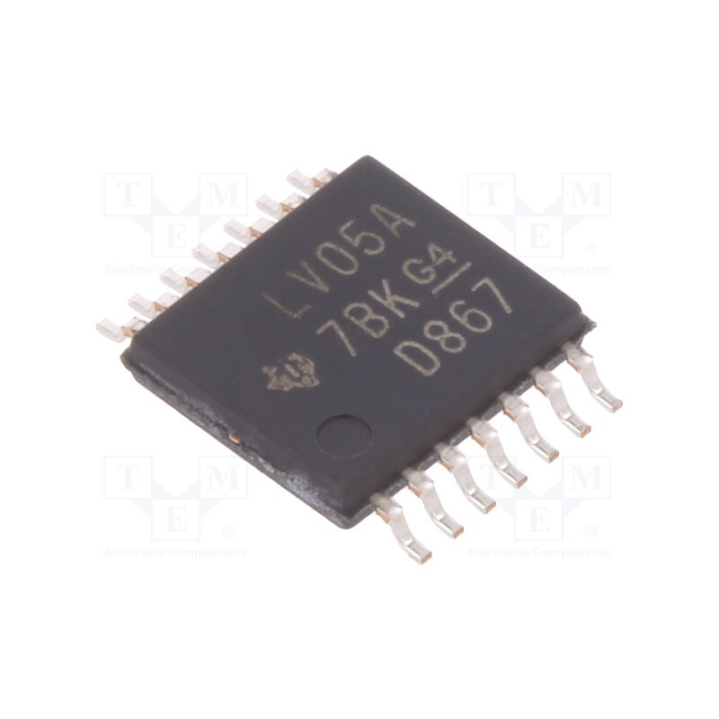 10 pcs : SN74LV05APW - IC: digital, NOT, Ch: 6, SMD, TSSOP14, 2÷5.5VDC, 74LV