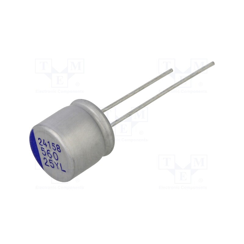 10 pcs : YL1E567M1009MBB - Capacitor: hybrid, THT, -55÷125°C, Body dim: Ø10x9.5mm, 560uF, ±20%
