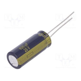 10 pcs : EEUFC1E821 - Capacitor: electrolytic, low ESR, THT, 820uF, 25VDC, Ø10x25mm, ±20%