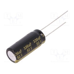 10 pcs : EEUFM1H331L - Capacitor: electrolytic, low ESR, THT, 330uF, 50VDC, Ø10x25mm, ±20%