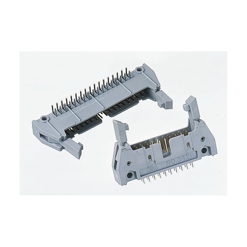 1 pcs - 3M 3000 Series Right Angle Through Hole PCB Header, 40 Contact(s), 2.54mm Pitch, 2 Row(s), Shrouded