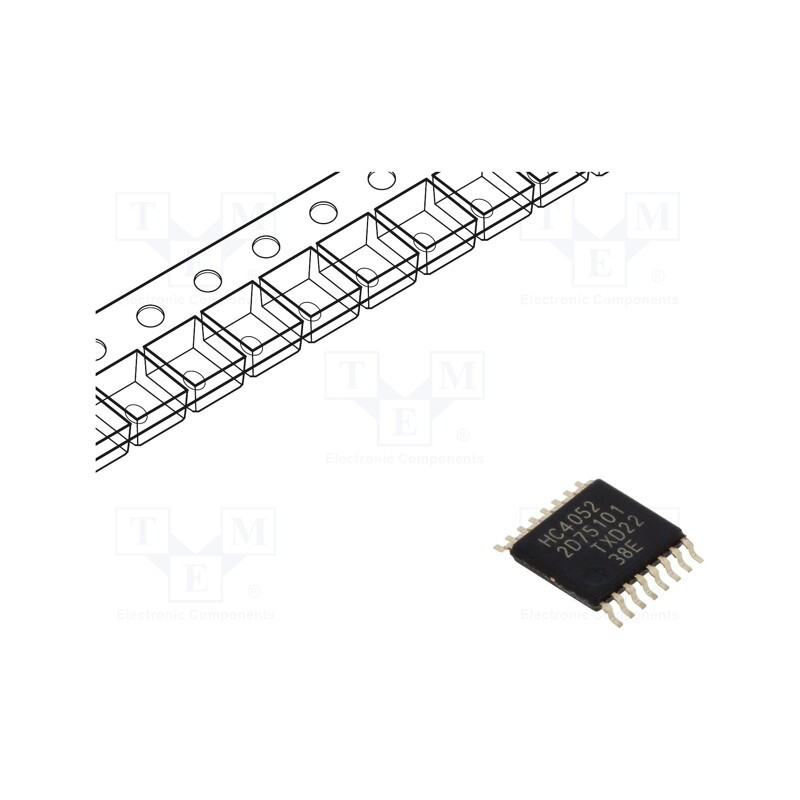 10 pcs : 74HC4052PW-Q100,118 - IC: digital, analog,demultiplexer,multiplexer, Ch: 2, IN: 1, CMOS