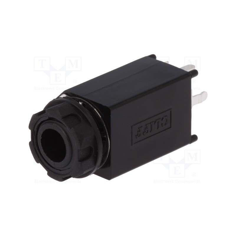 10 pcs : CL11061X - Socket, Jack 6,3mm, female, ways: 3, straight, for panel mounting