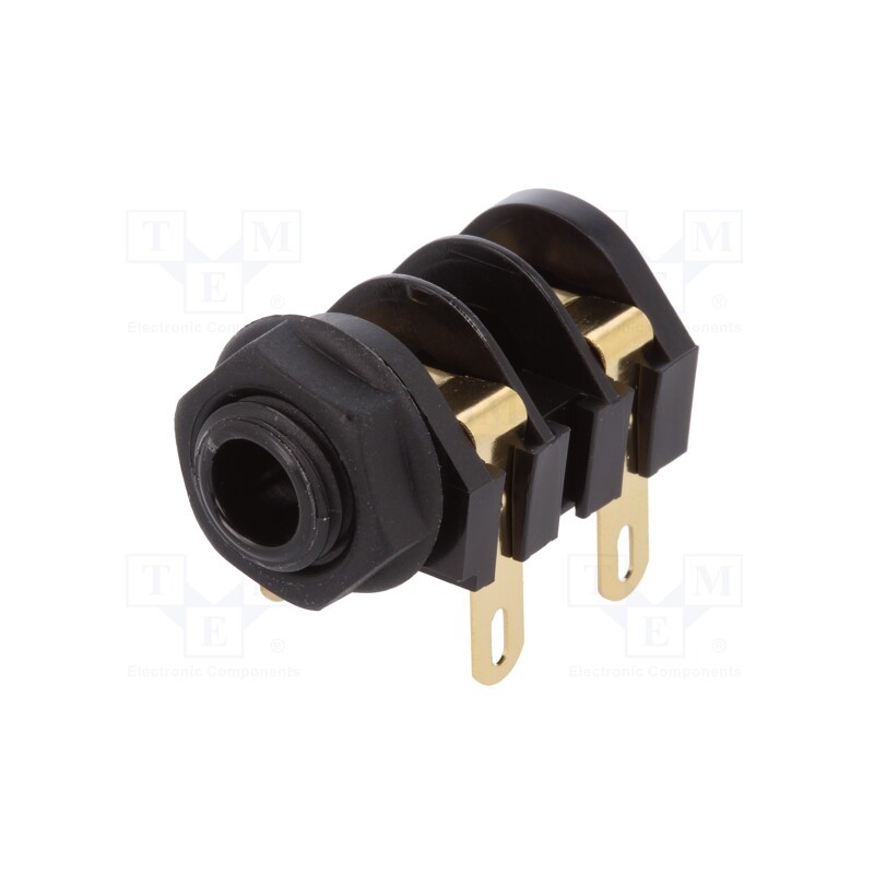10 pcs : CL11607 - Socket, Jack 6,3mm, female, mono,with double switch, ways: 2, S2