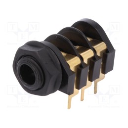 10 pcs : CL12327 - Socket, Jack 6,3mm, female, stereo,with triple switch, ways: 3
