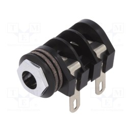 10 pcs : CL1282A - Socket, Jack 6,3mm, female, mono, ways: 2, angled 90°, soldering, S4