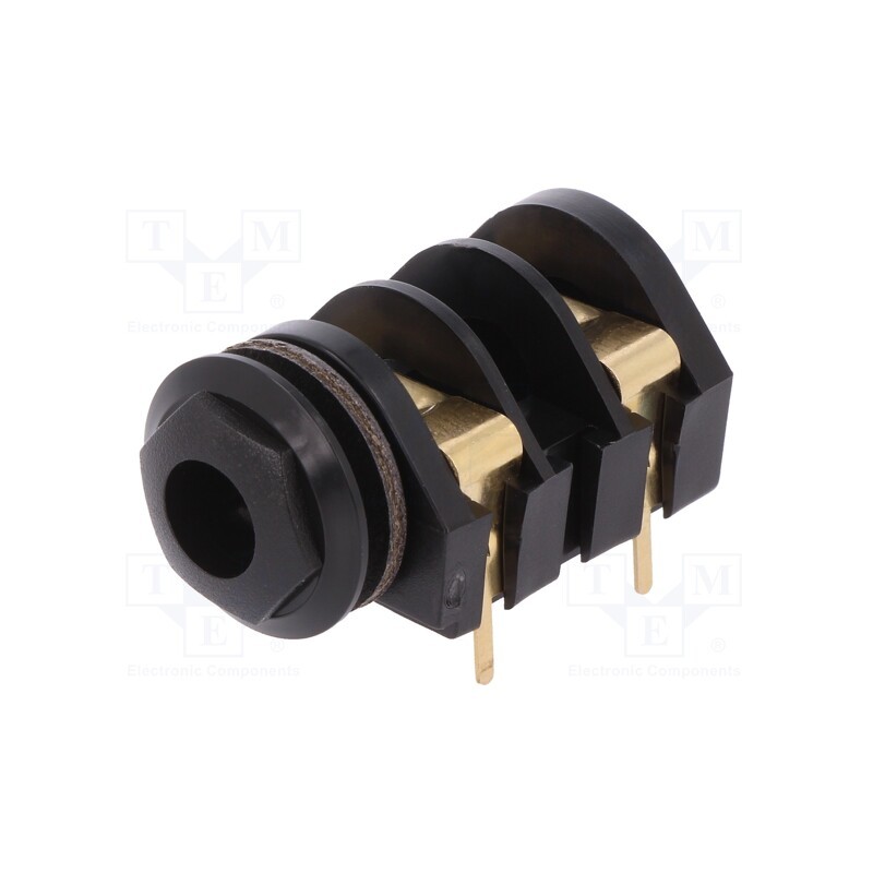 10 pcs : CL13106G - Socket, Jack 6,3mm, female, mono,with double switch, ways: 2, THT
