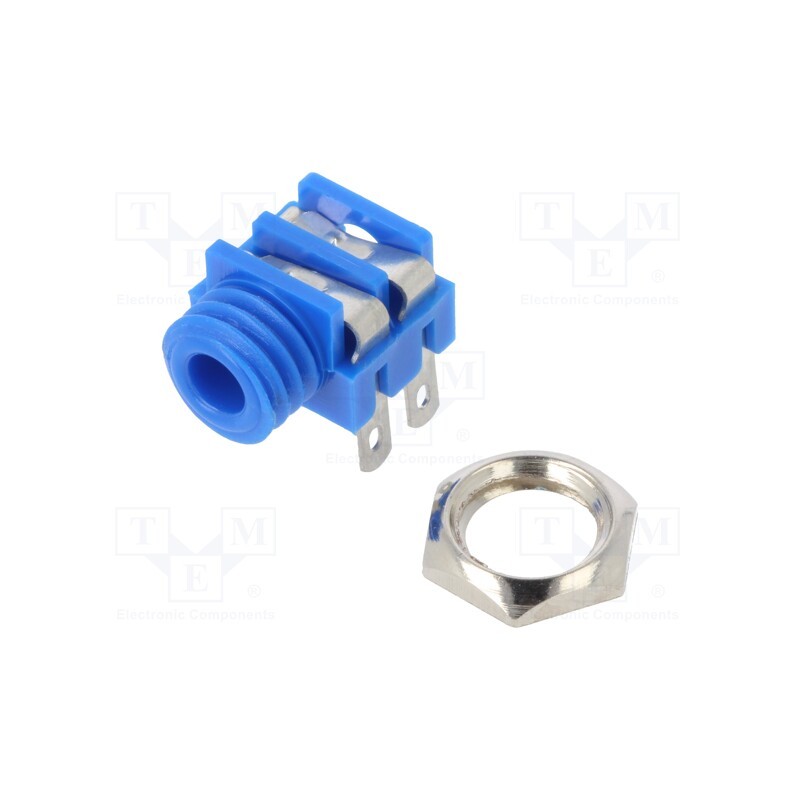 10 pcs : CL1382L - Socket, Jack 3,5mm, female, mono, ways: 2, angled 90°, soldering