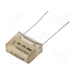 10 pcs : PME261KA5220KR19T0 - Capacitor: paper, 22nF, 220VAC, 10.2mm, ±10%, THT, PME261, 400VDC