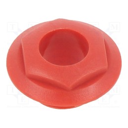 50 pcs : CL14218R - Nut with external thread, S4 series Jack sockets, red, S4