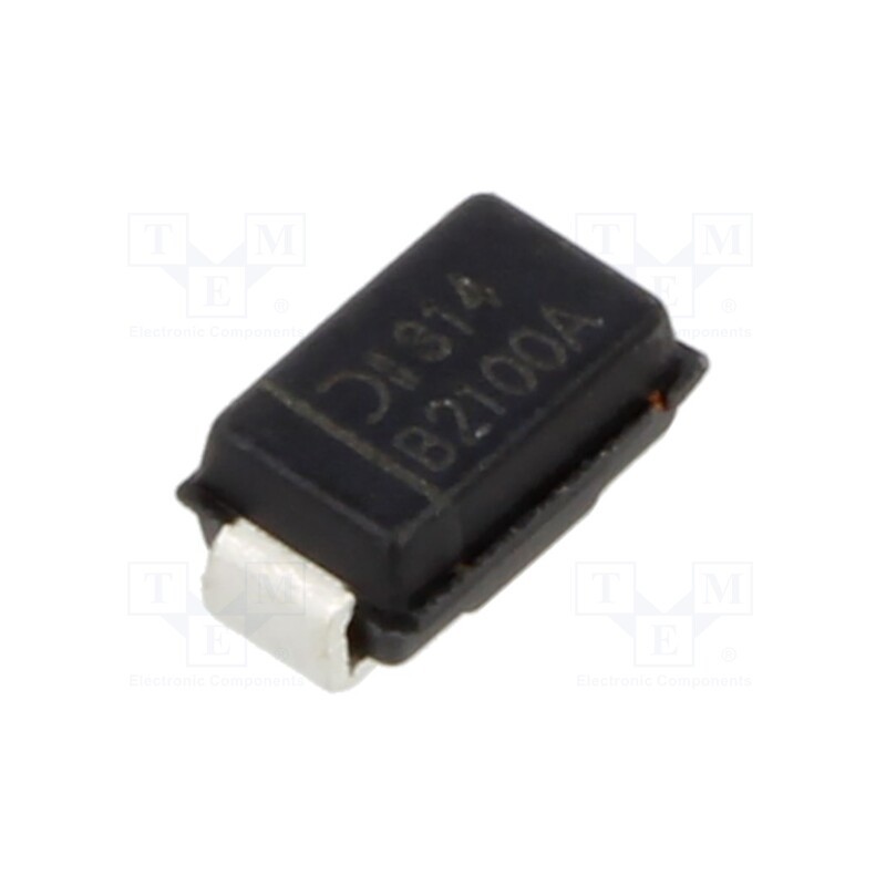 20 pcs : B2100A-13-F - Diode: Schottky rectifying, SMD, 100V, 2A, SMA,