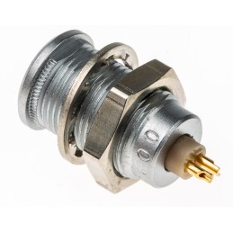 1 pcs - Lemo Circular Connector, 2 Contacts, Panel Mount, Socket, Female, IP50, 00 B Series