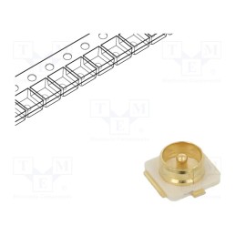 10 pcs : CONUFL001-SMD-T - Connector: U.FL (IPX/AMC), socket, 50Ω, SMT, male, cut from reel