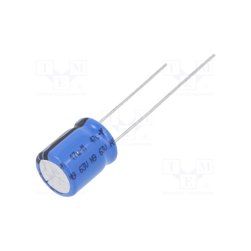 10 pcs : MAL213658479E3 - Capacitor: electrolytic, THT, 47uF, 63VDC, Ø10x12mm, Pitch: 5mm