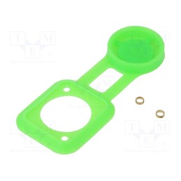 10 pcs : CP299805 - Socket gasket with dust cap, green, XLR standard, 19x24mm, FT