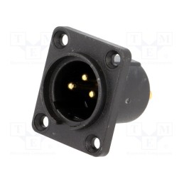 10 pcs : CP30060 - Socket, XLR, male, PIN: 3, sealed, flange (4 holes),screw, 5A