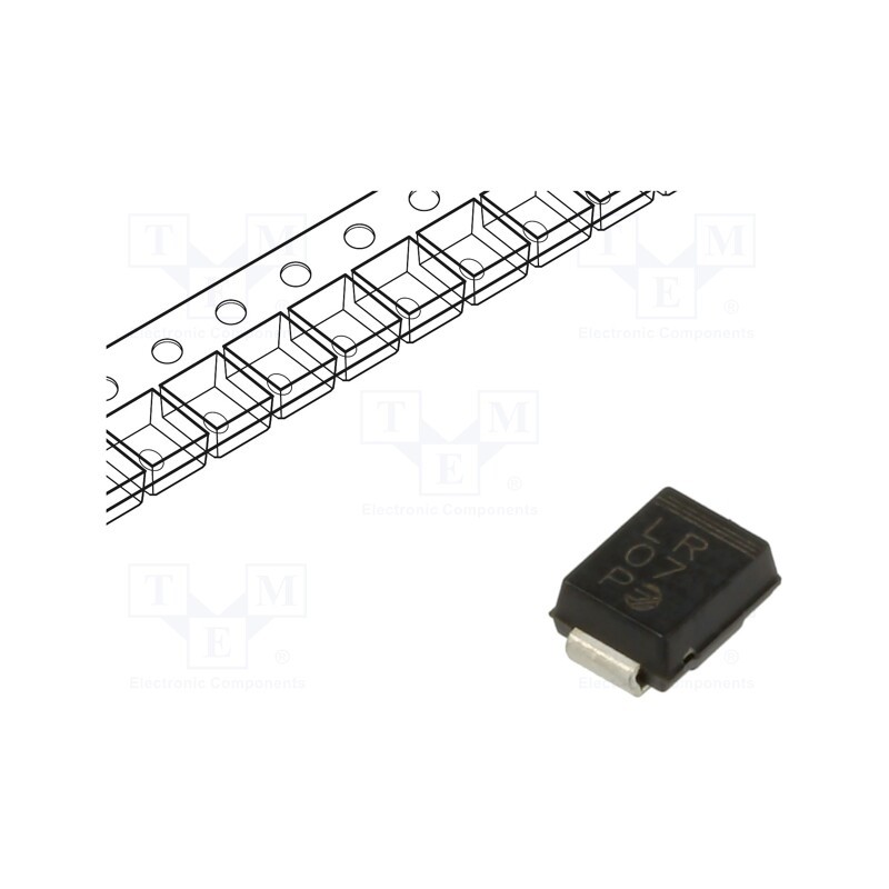 20 pcs : P6SMB30A TRTB - Diode: TVS, 0.6kW, 30V, 14.4A, unidirectional, ±5%, DO214AA
