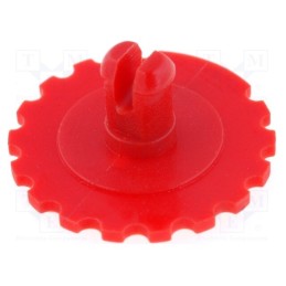 50 pcs : 5371 - Knob, thumbwheel, red, Ø16mm, for mounting potentiometers, PT15N