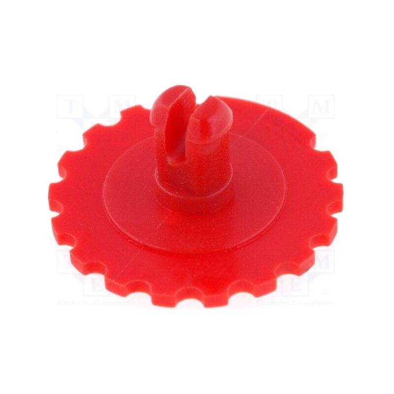 50 pcs : 5371 - Knob, thumbwheel, red, Ø16mm, for mounting potentiometers, PT15N