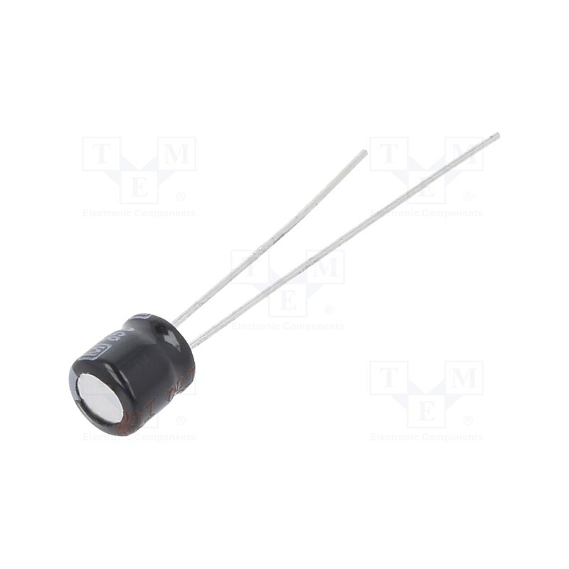 50 pcs : ECEA1EKS100 - Capacitor: electrolytic, THT, 10uF, 25VDC, Ø5x5mm, Pitch: 2mm, ±20%