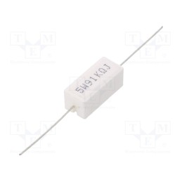50 pcs : CRL5W-91K - Resistor: power, cement, THT, 91kΩ, 5W, ±5%, 9.5x9.5x22mm