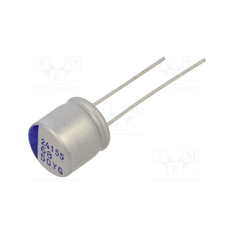 10 pcs : YG1H686M1009MBB - Capacitor: hybrid, THT, -55÷125°C, Body dim: Ø10x9.5mm, 68uF, 50VDC