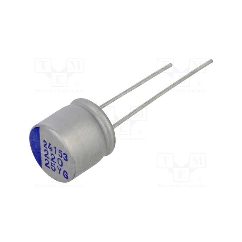 10 pcs : YG1E227M1009MBB - Capacitor: hybrid, THT, -55÷125°C, Body dim: Ø10x9.5mm, 220uF, ±20%