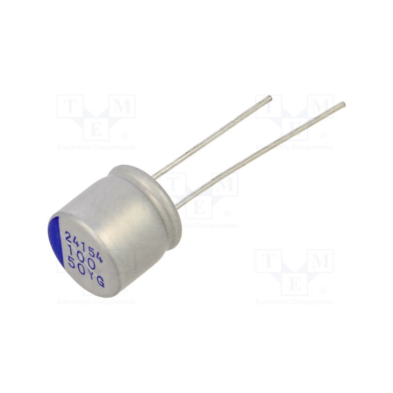 10 pcs : YG1H107M1009MBB - Capacitor: hybrid, THT, -55÷125°C, Body dim: Ø10x9.5mm, 100uF, ±20%