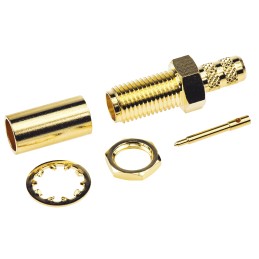 1 pcs - Amphenol, jack Panel Mount SMA Connector, 50Ω, Crimp Termination, Straight Body