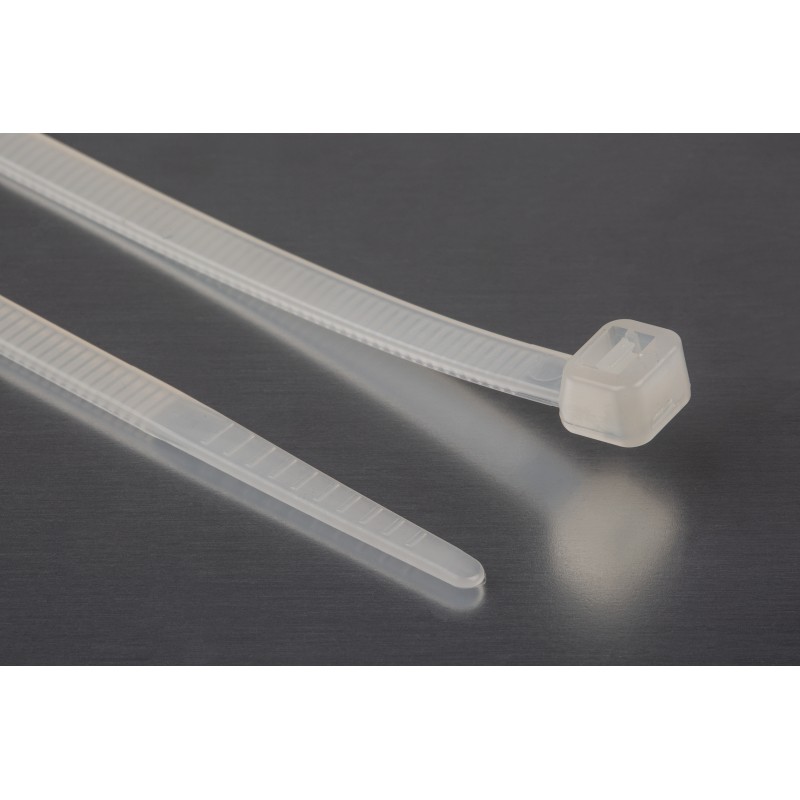 1 Bag of 100 - RS PRO Cable Tie, 300mm x 4.8 mm, Natural Nylon, Pk-100