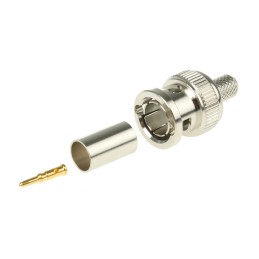 15 pcs - TE Connectivity, Plug Cable Mount BNC Connector, 75Ω, Crimp Termination, Straight Body
