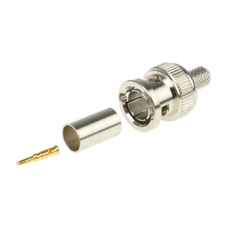 15 pcs - TE Connectivity, Plug Cable Mount BNC Connector, 75Ω, Crimp Termination, Straight Body