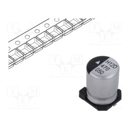 10 pcs : AEH0810470M050R - Capacitor: electrolytic, SMD, 47uF, 50VDC, Ø8x10.5mm, 2000h, 160mA