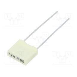50 pcs : R82EC2220Z350J - Capacitor: polyester, 22nF, 63VAC, 100VDC, 5mm, ±5%, 7.2x2.5x6.5mm