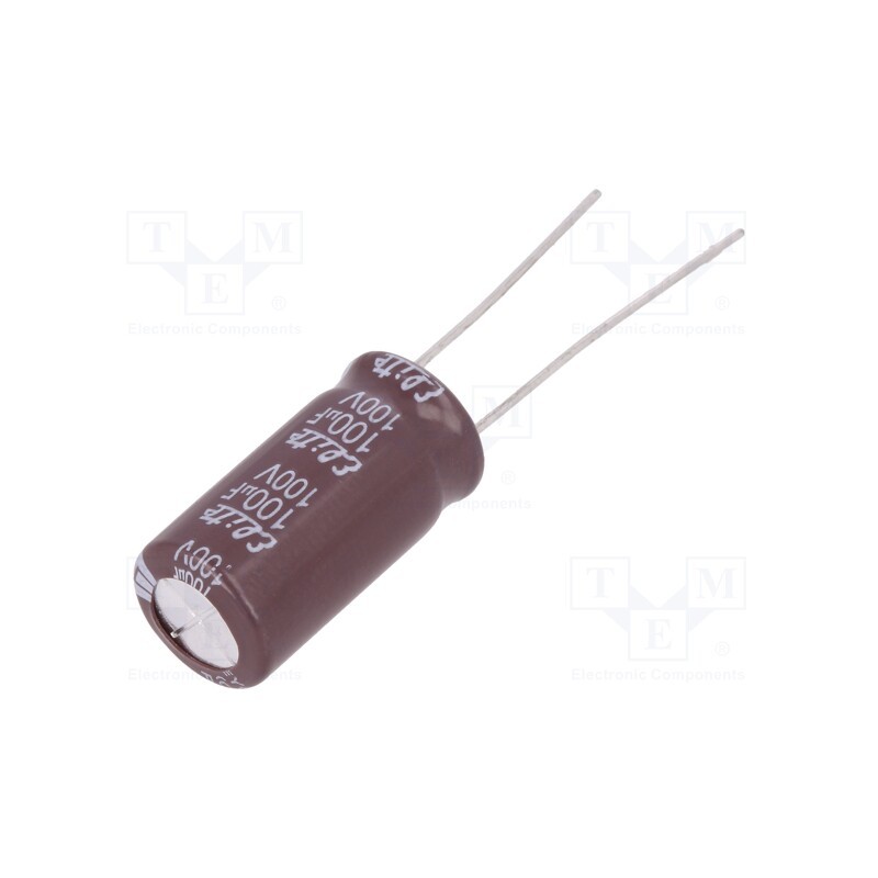 50 pcs : EY2A101MP51020 - Capacitor: electrolytic, low ESR, THT, 100uF, 100VDC, Ø10x20mm