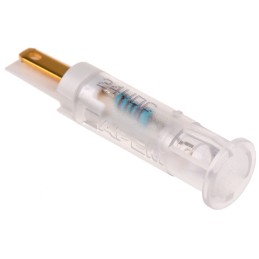 1 pcs - APEM White Panel Mount Indicator, 24V dc, 8mm Mounting Hole Size, Faston, Solder Lug Termination