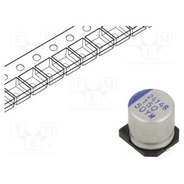 10 pcs : YM1H157M10010VR - Capacitor: hybrid, -55÷125°C, Ø10x10mm, 150uF, 50VDC, SMD, ±20%