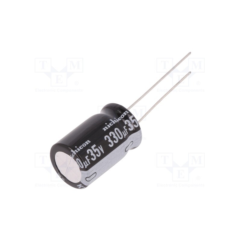 10 pcs : UKL1V331MHD - Capacitor: electrolytic, THT, 330uF, 35VDC, Ø12.5x20mm, Pitch: 5mm