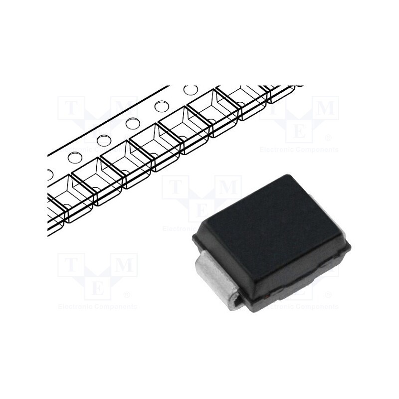 20 pcs : P6SMBJ43CA - Diode: TVS, 600W, 47.8÷53.1V, 8.6A, bidirectional, ±5%, SMB